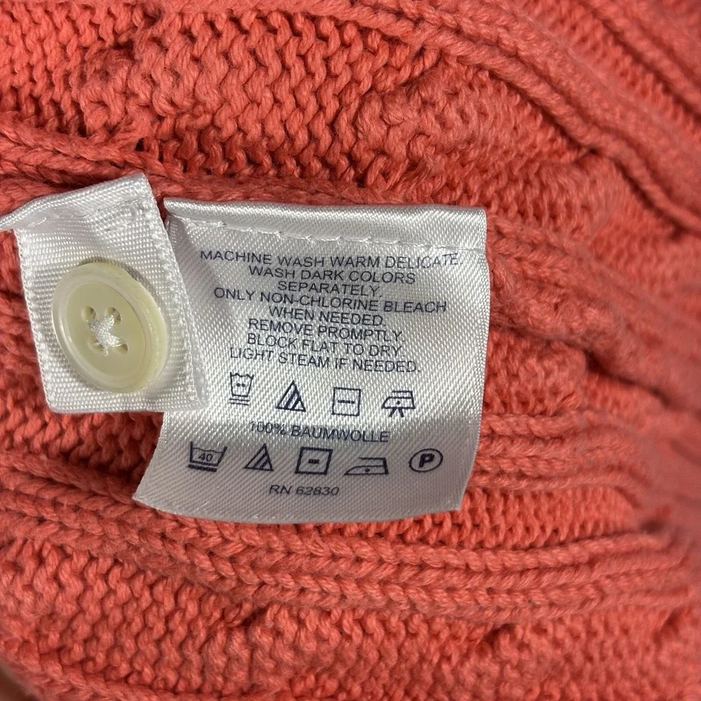 Lands' End‎ Pullover Sweater Girls 14-16 Pink Cotton Knit  Classic Preppy